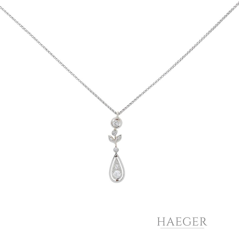 Diamant Collier Weiß,- & Roségold 585 / 14k. 0,28ct. 