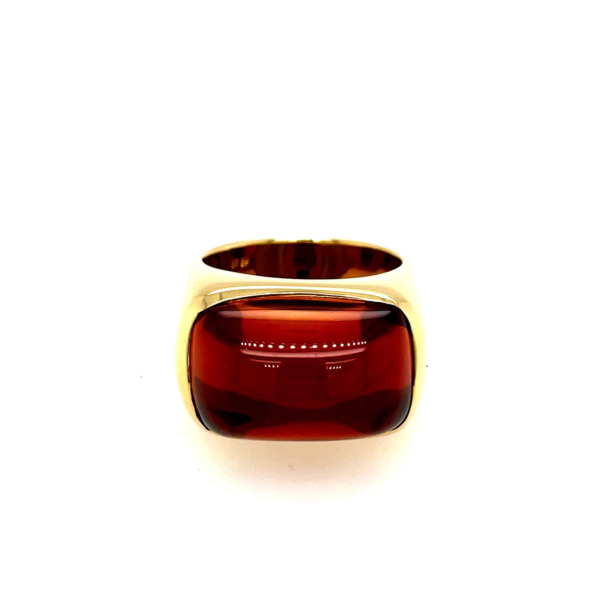Granat Ring Gr. 51 Gelbgold 750/ 18K