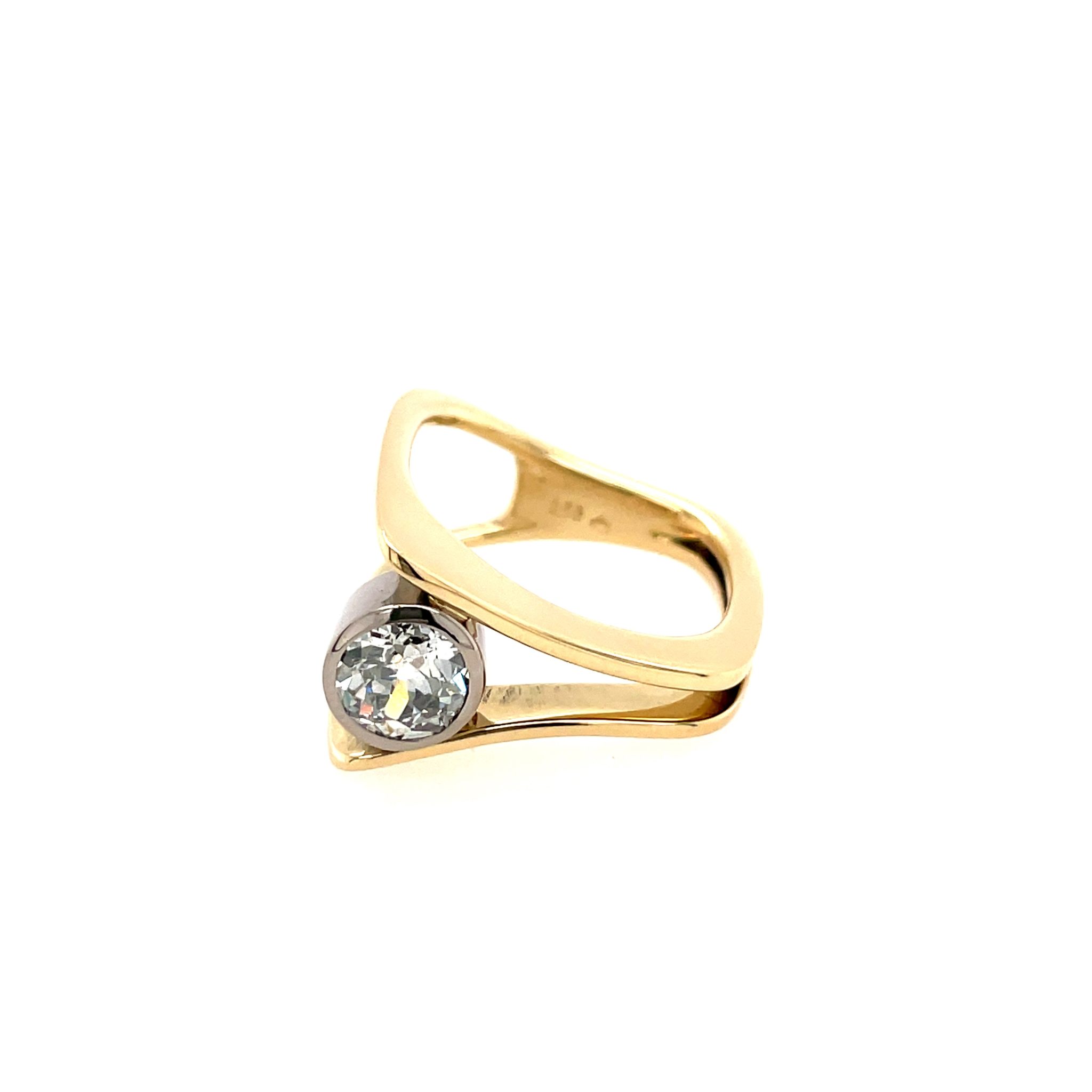 Modischer Diamant Ring Gr.53 ca. 0,80ct Diamant Bicolor 585/ 14K