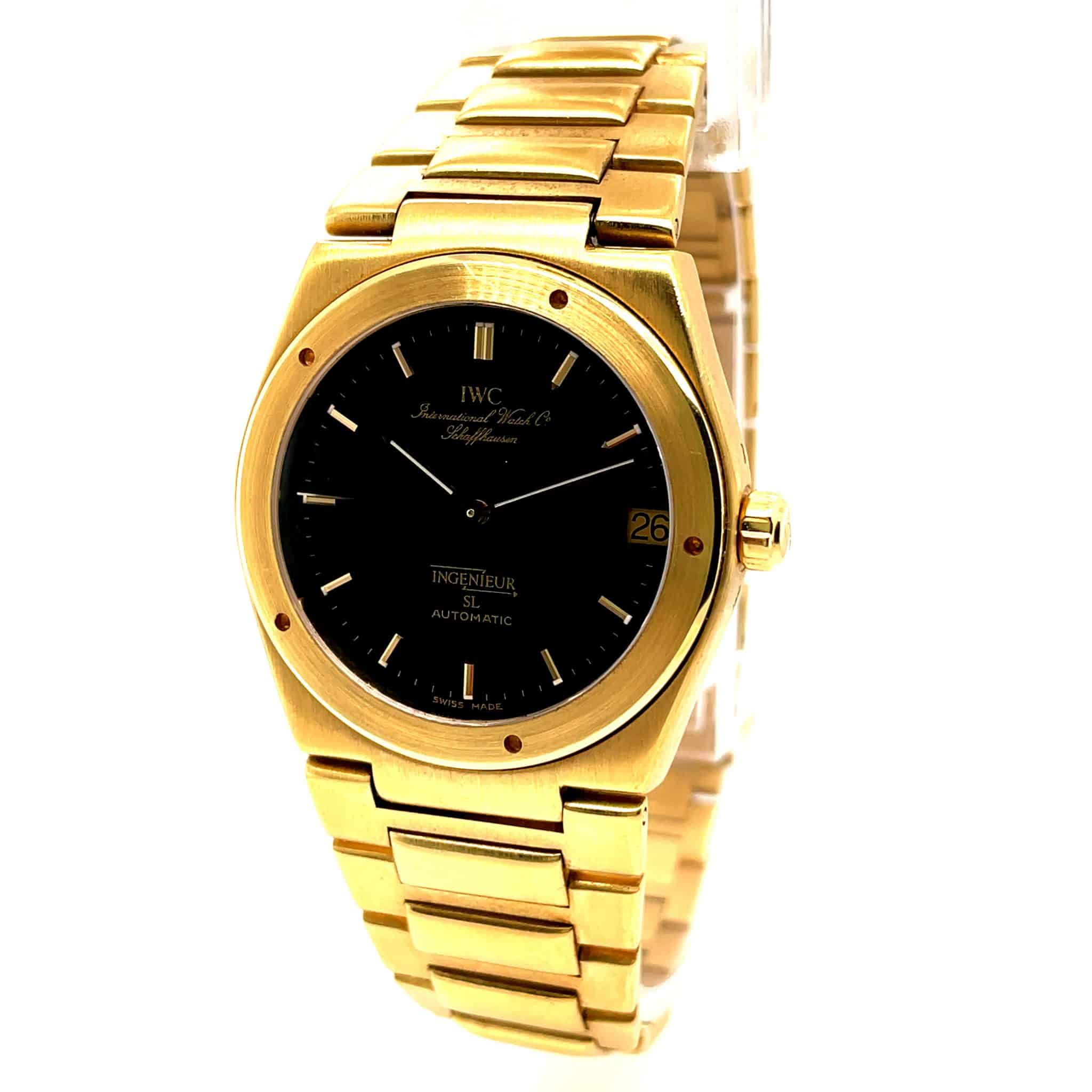 IWC Ingenieur SL automatic 34mm Ref. 9230 Vintage Full Gold 750 (18K) Black Dial 1990s