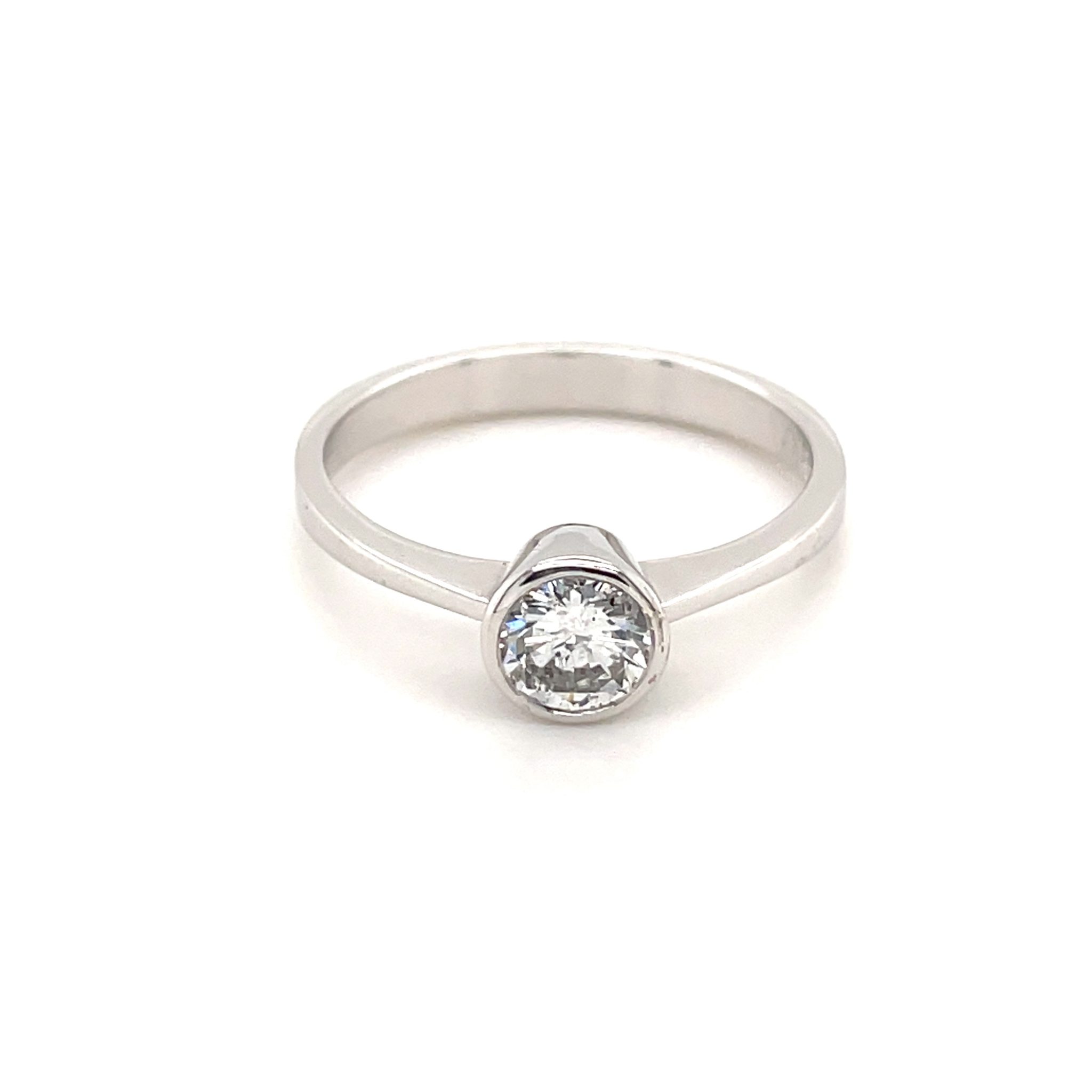 Solitärring Diamant Ring ca. 0,53 ct Brillant Weißgold 585/14K Verlobungsring