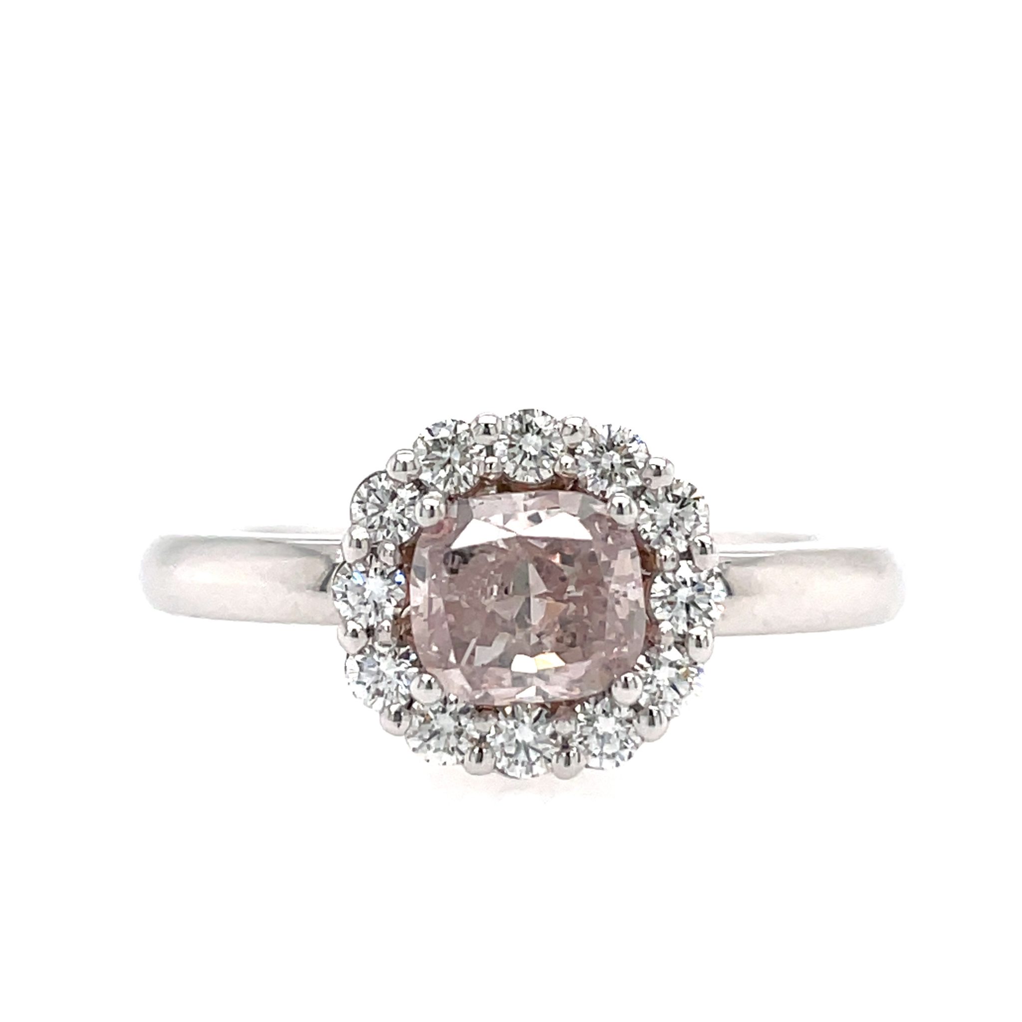 Fancy Pink Entourage Ring ca. 1,72 ct Diamanten Weißgold 750/ 18K