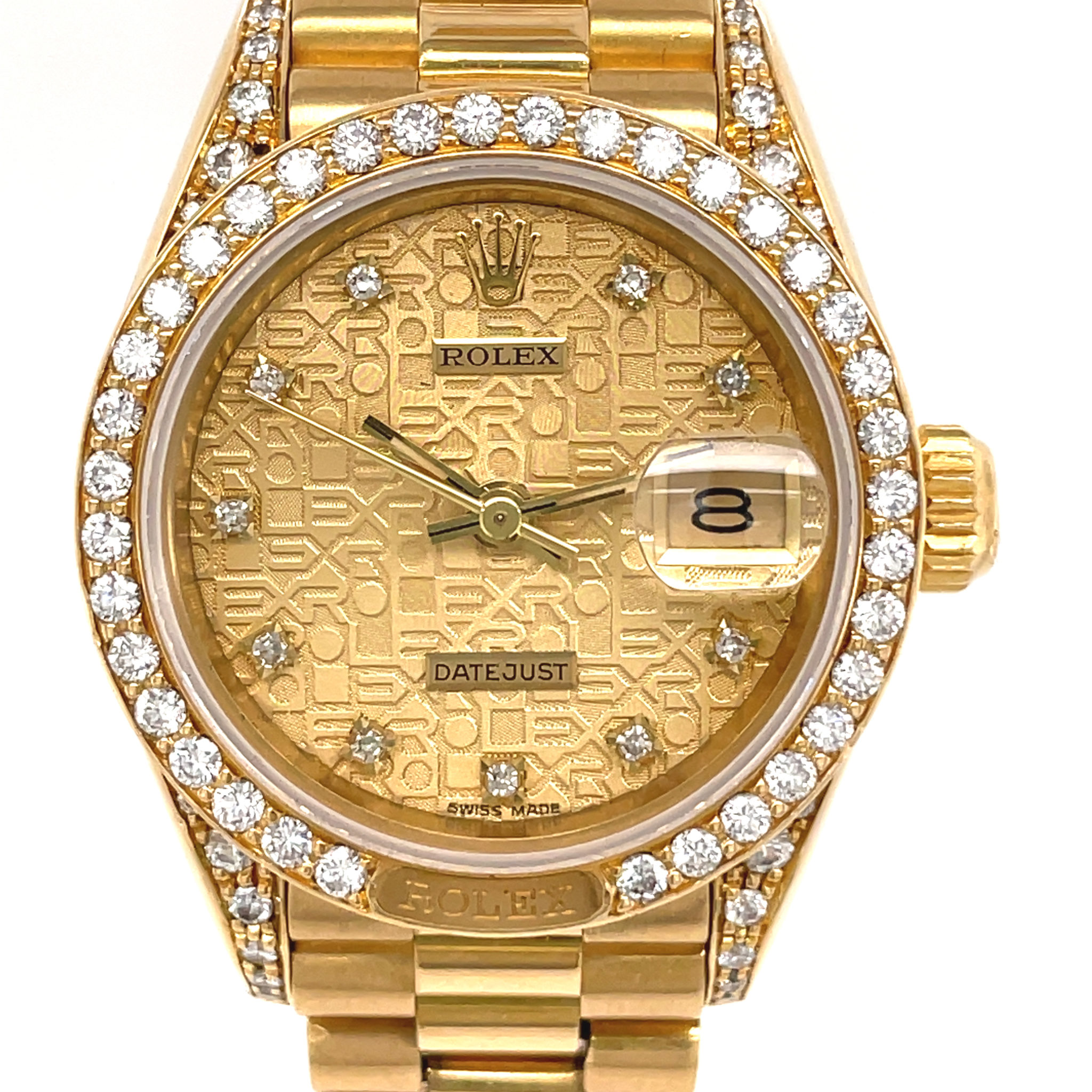 Rolex Lady-Datejust Ref. 69158 GG 750 Factory Setting Diamanten, Box, fully serviced 05/22