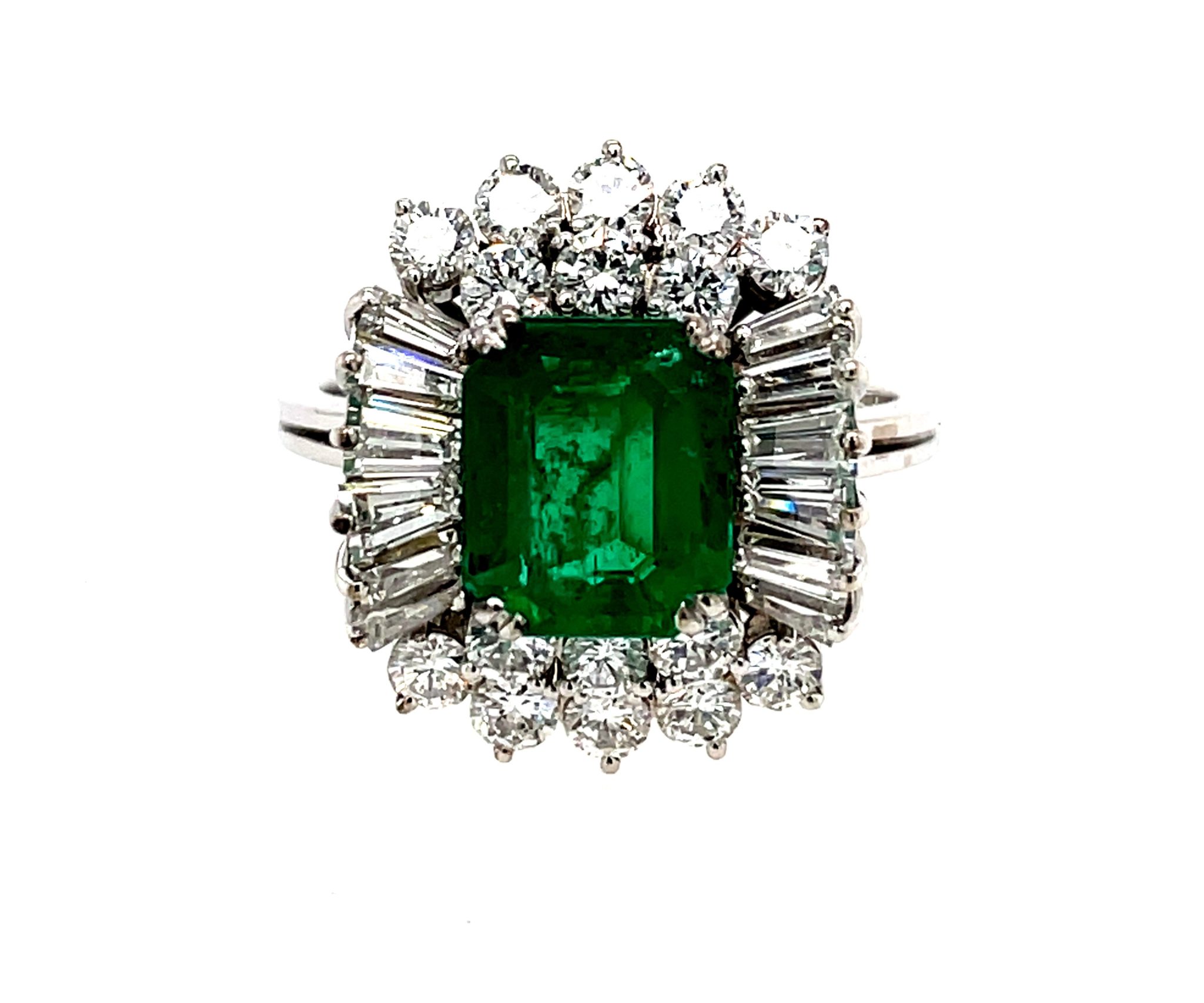 Smaragd Ring ca. 2,0 ct Gr. 56 ca. 1,2 ct Diamanten Weißgold 750/ 18K