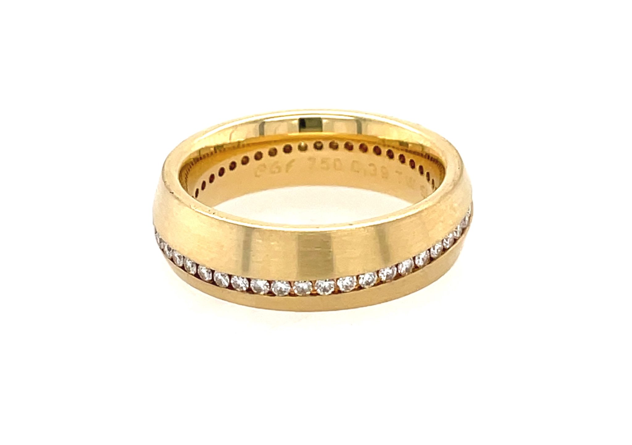 Diamanten Ring mit Kanalfassung Gr. 54 ca. 0,39ct Brillanten Gelbgold 750/ 18K