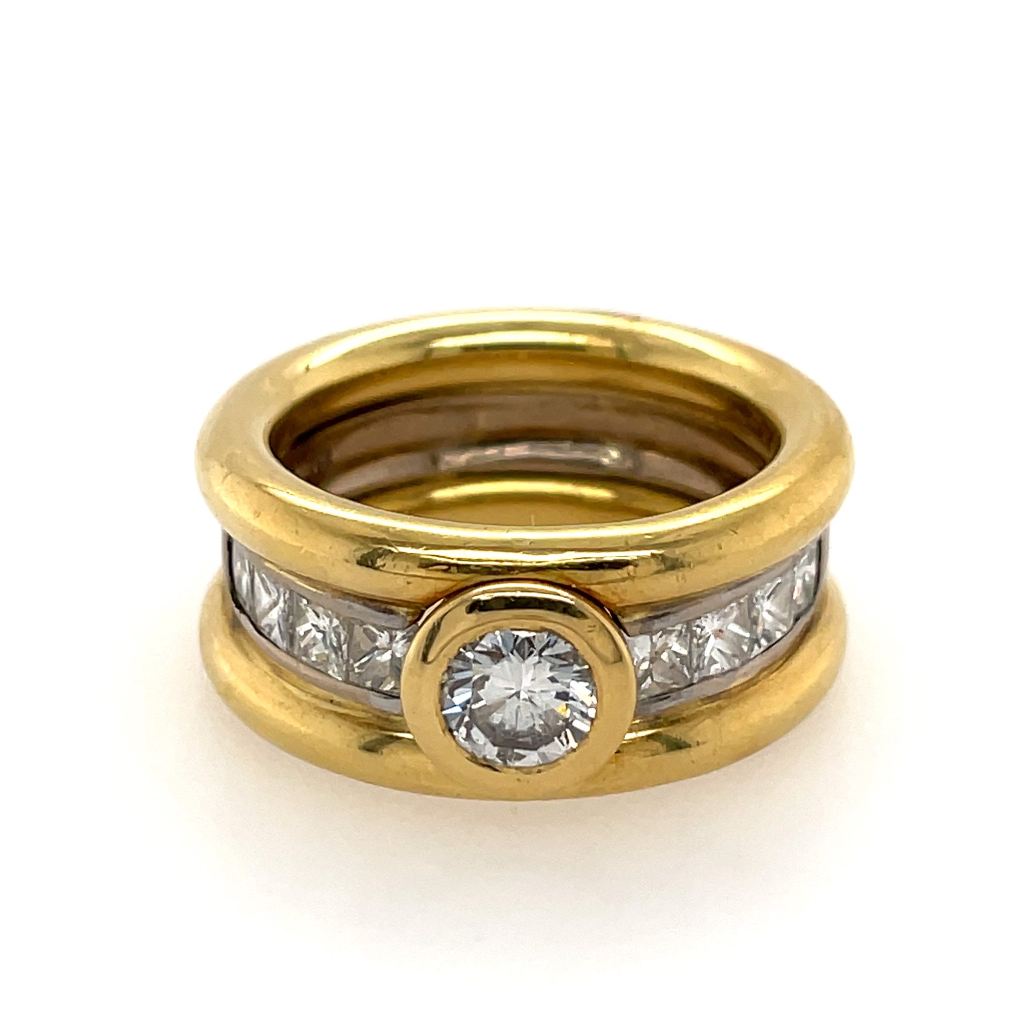 Diamanten Ring Gr. 59 ca. 1,10 ct Diamanten Bicolor 750/ 18K