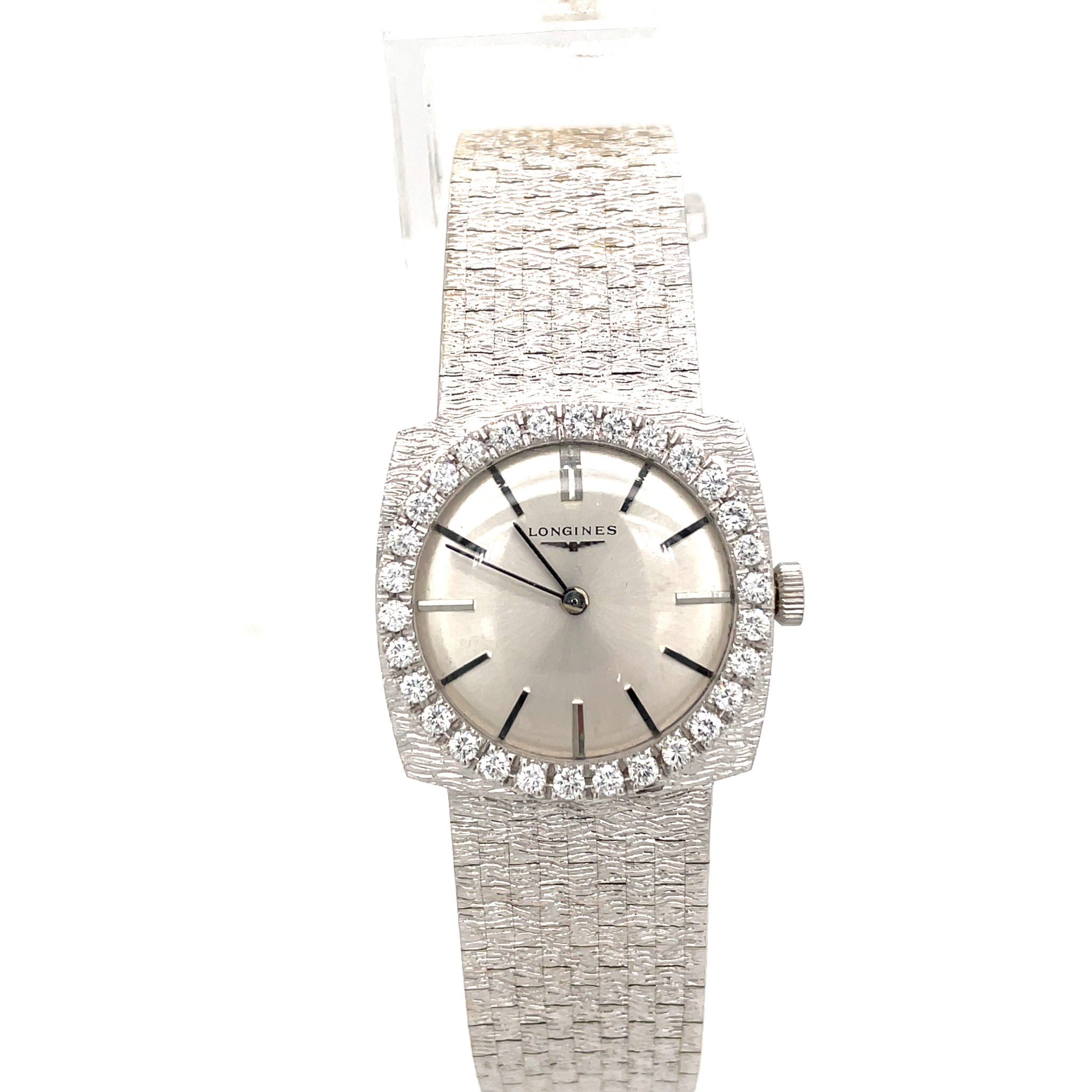 Longines Lady White Gold 750/18K Diamond Watch Vintage fully serviced 07/2022