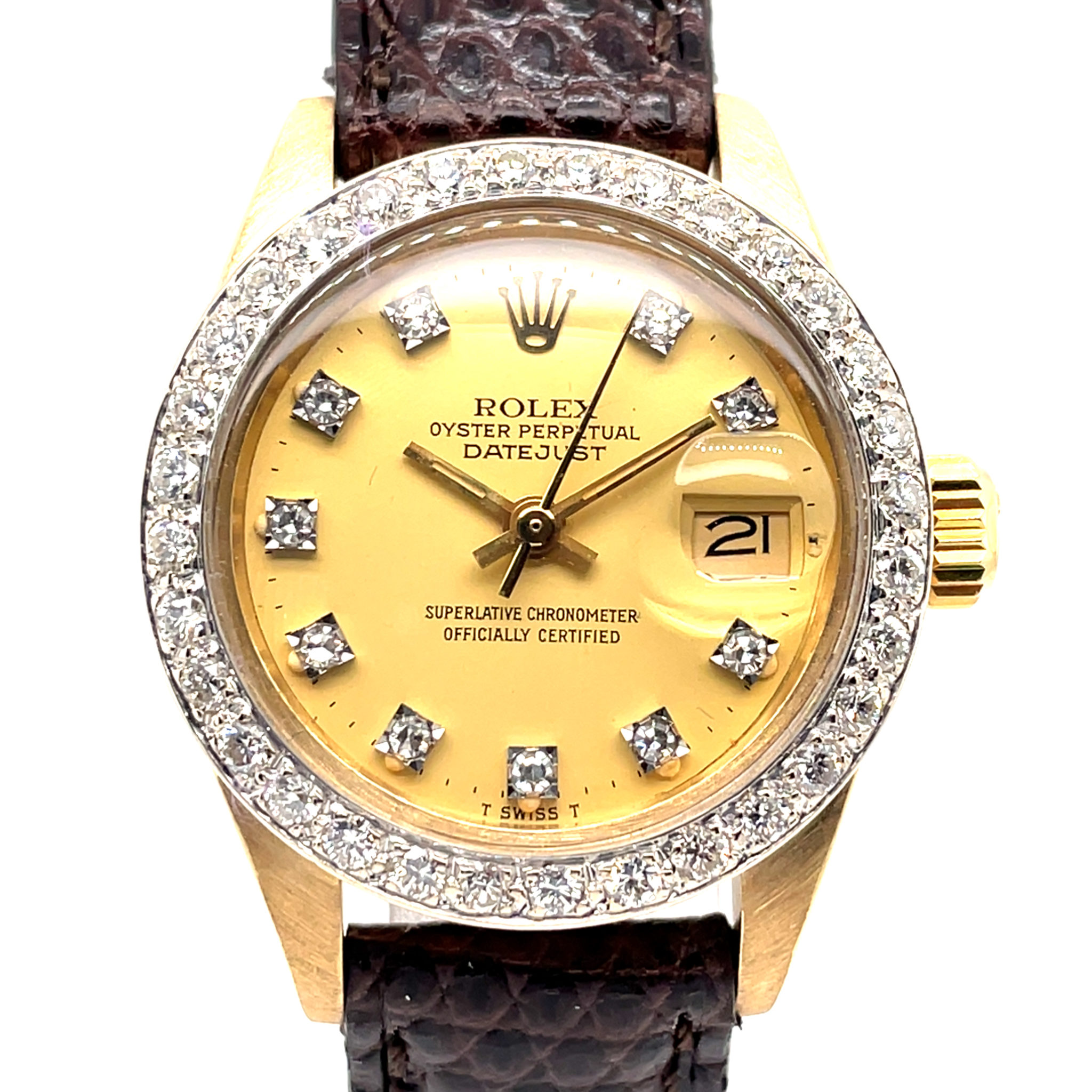 Rolex Lady-Datejust 6917 GG750 26mm 1981 Diamond Bezel mit Box