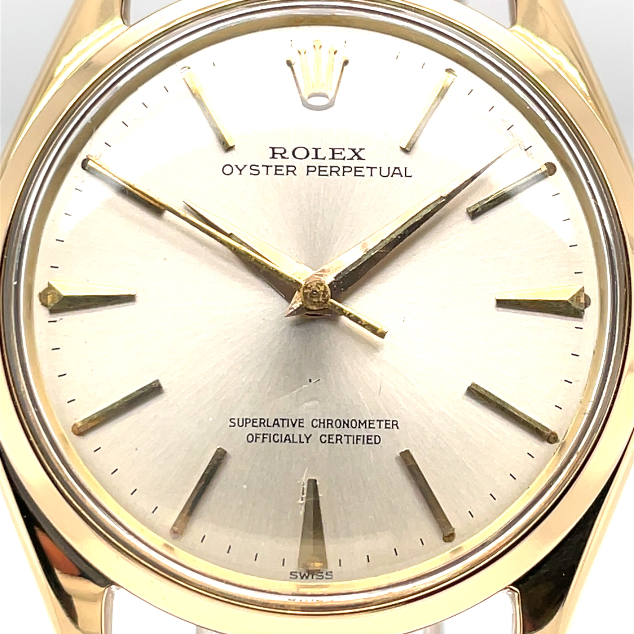 Rolex Oyster Perpetual Chronometer 34mm Ref. 1005/1002 Gold 18K 1950s +new Rolex Box