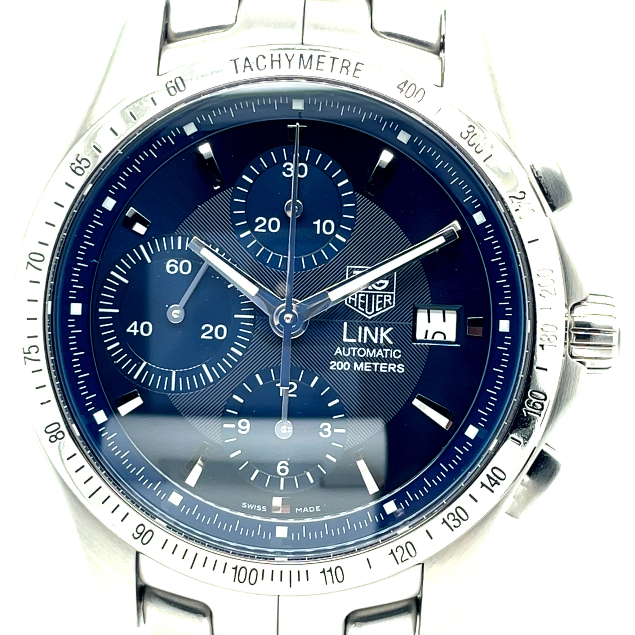 TAG Heuer Link Ref. CJF 2114 automatic Chronograph Blue Dial ca. 2008