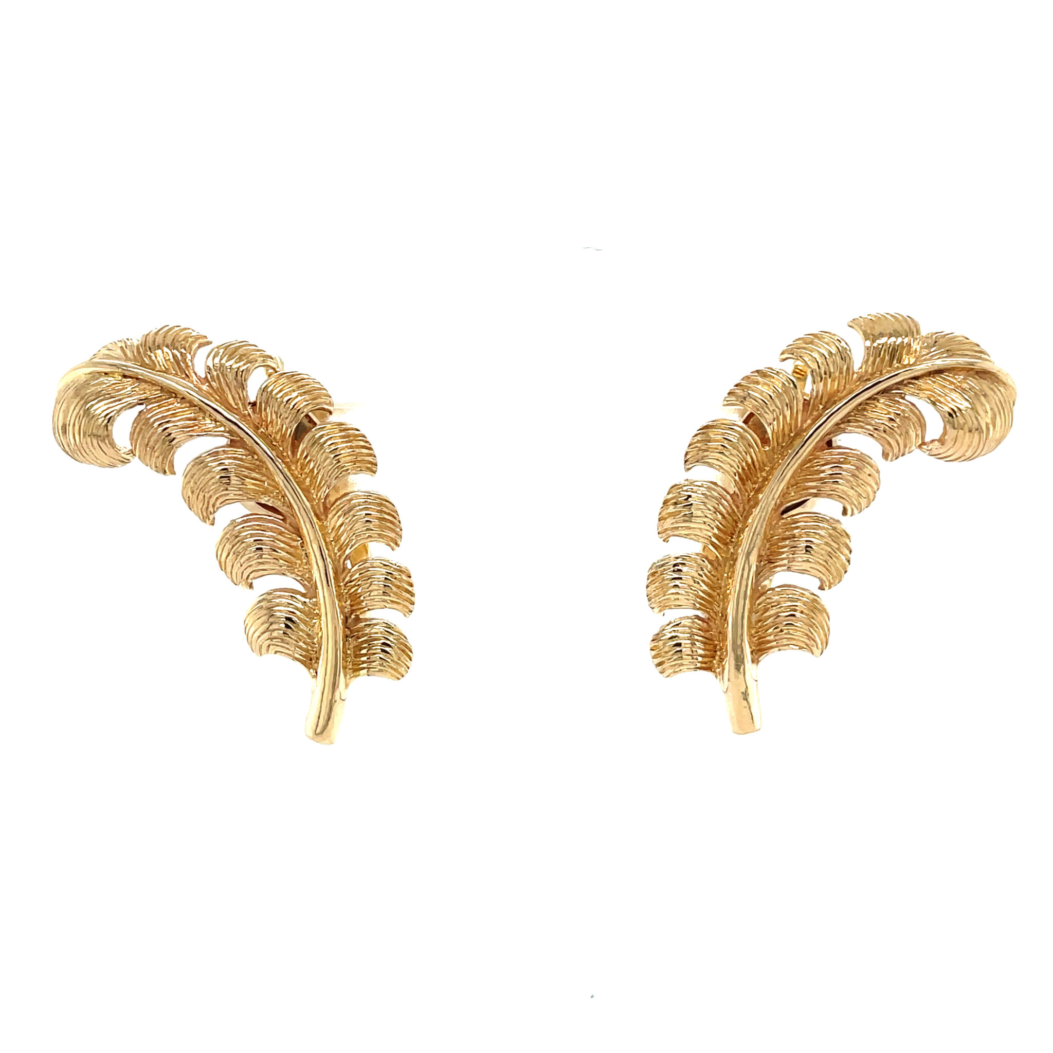 Tiffany & Co. "Feather" Ohrclips Gelbgold 585/ 14K