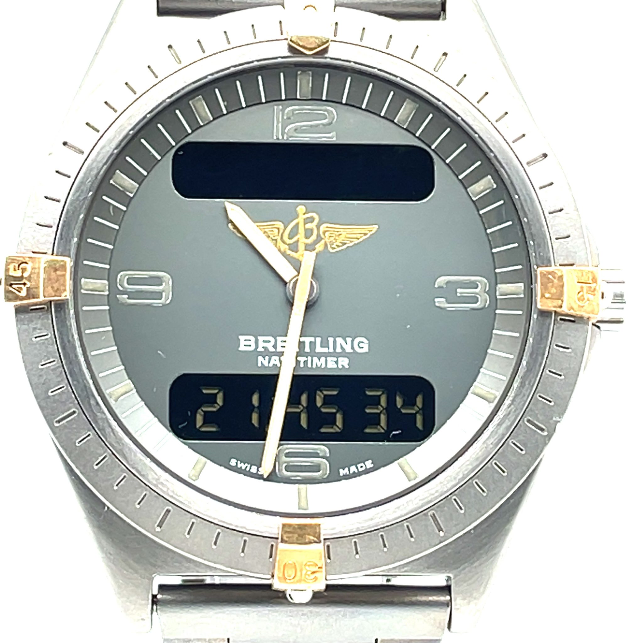 Breitling Aerospace Navitimer Titan Gold 1990s Vintage Watch