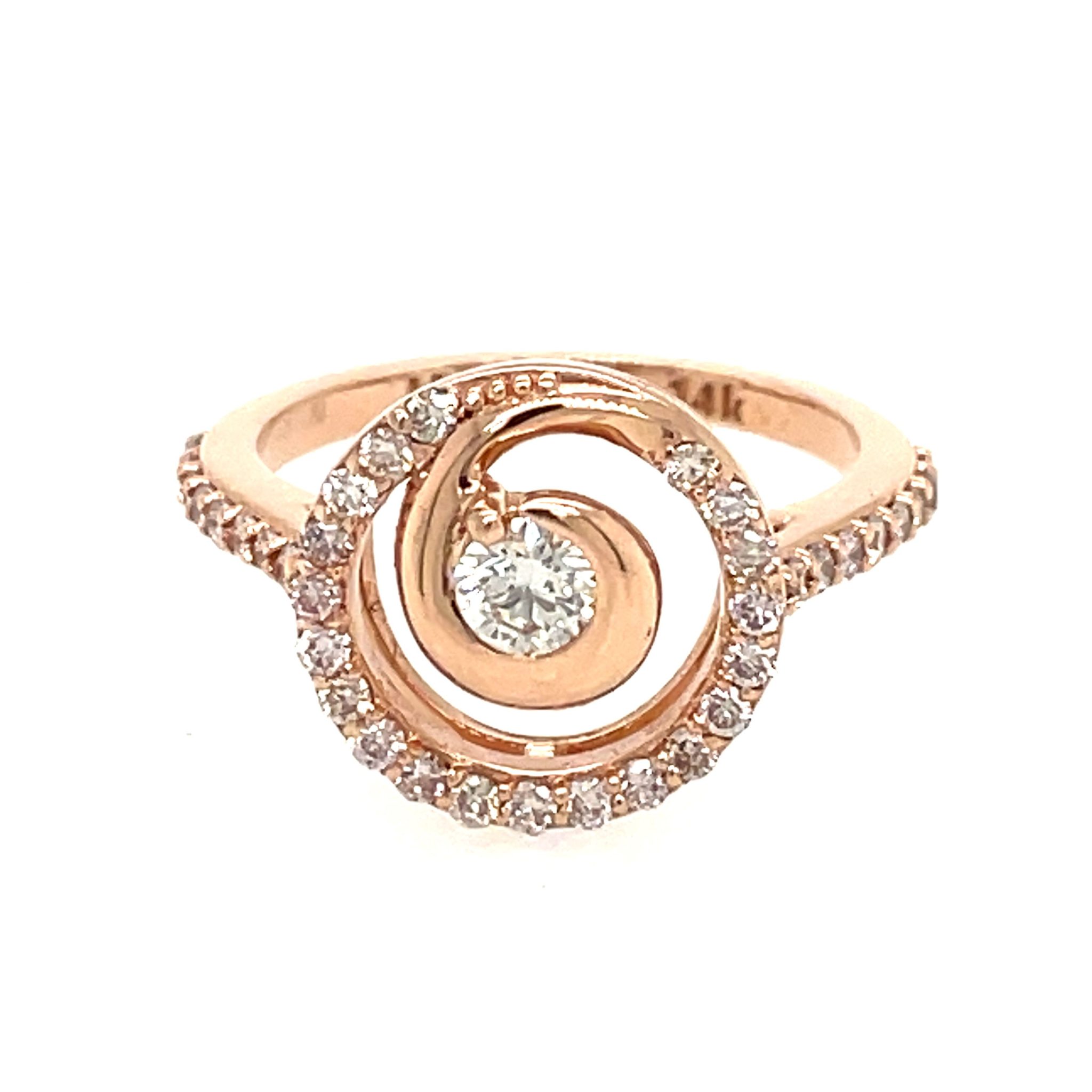 Diamant Ring Gr. 53 0,25 ct Brillant Roségold 585/ 14K AIG Zertifikat