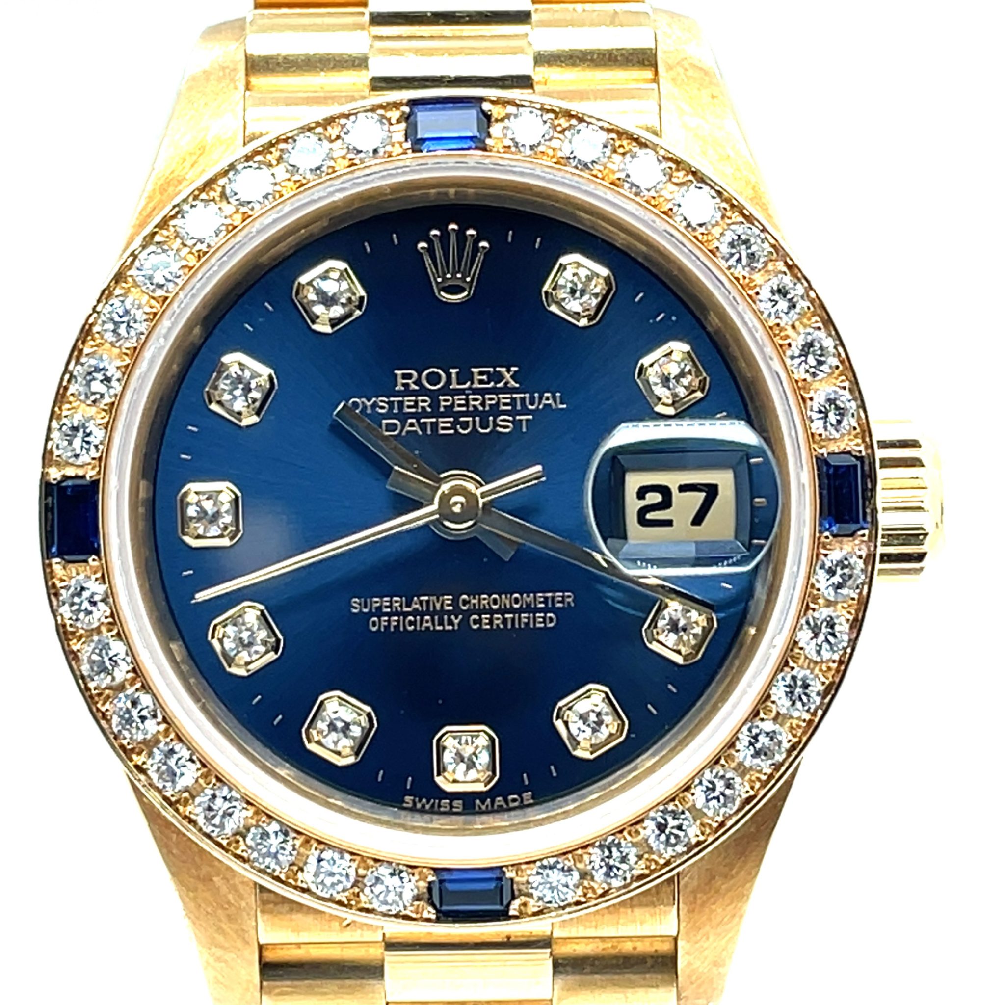 Rolex Lady-Datejust Ref. 69178 Rolex Factory Setting Diamond/Saphire Full Set 1996