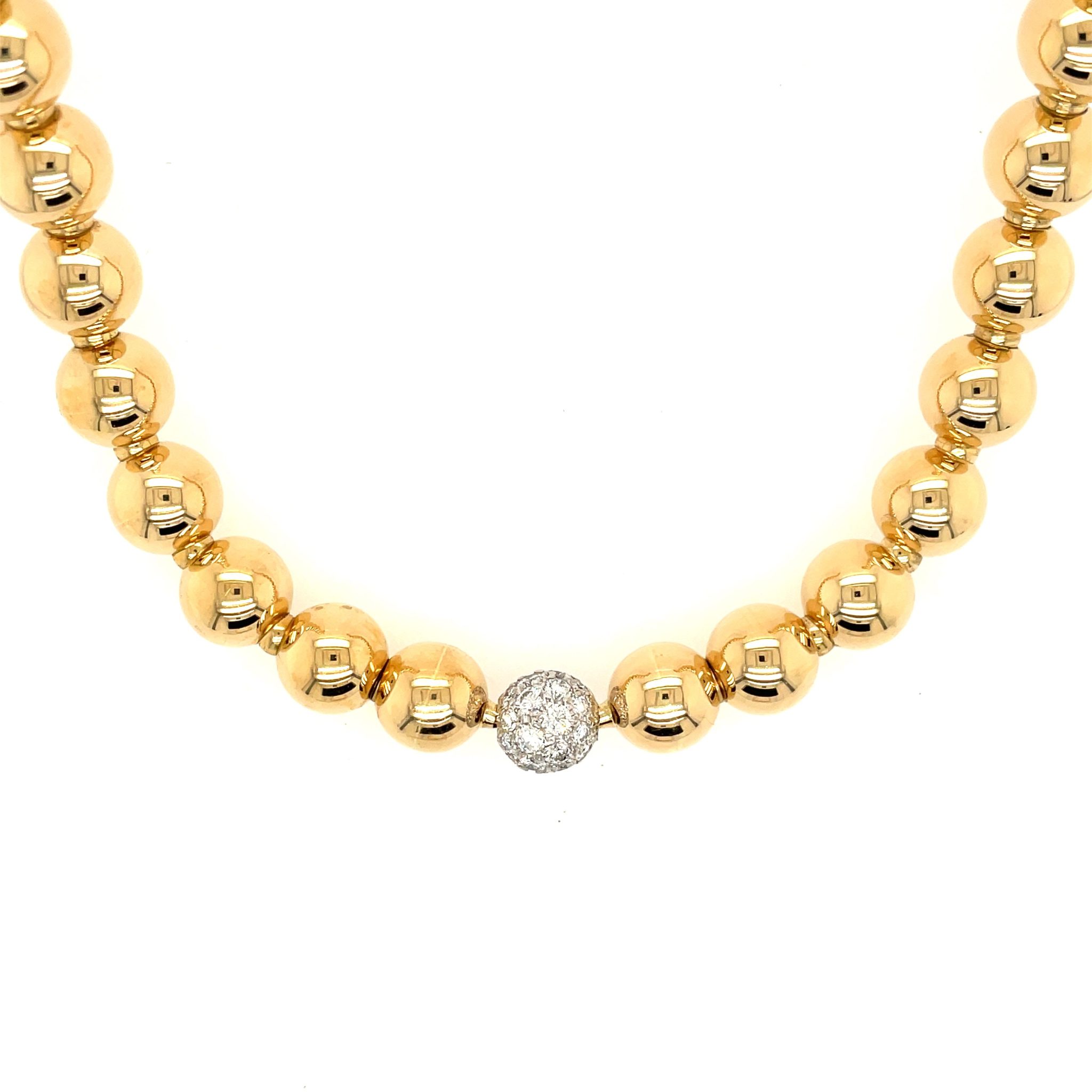 Chopard "Les Chaines" Kugel Collier 47cm ca. 1,5ct Diamanten Gelbgold 18K