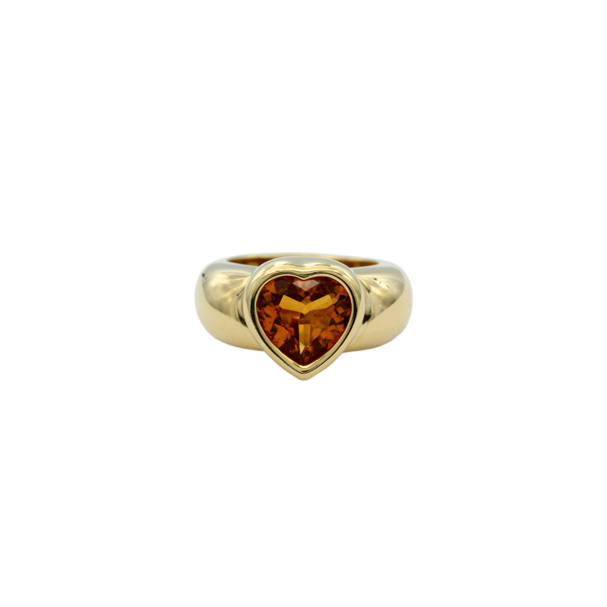 Piaget Herz Citrin Ring Gr.53 Gelbgold 750 / 18K