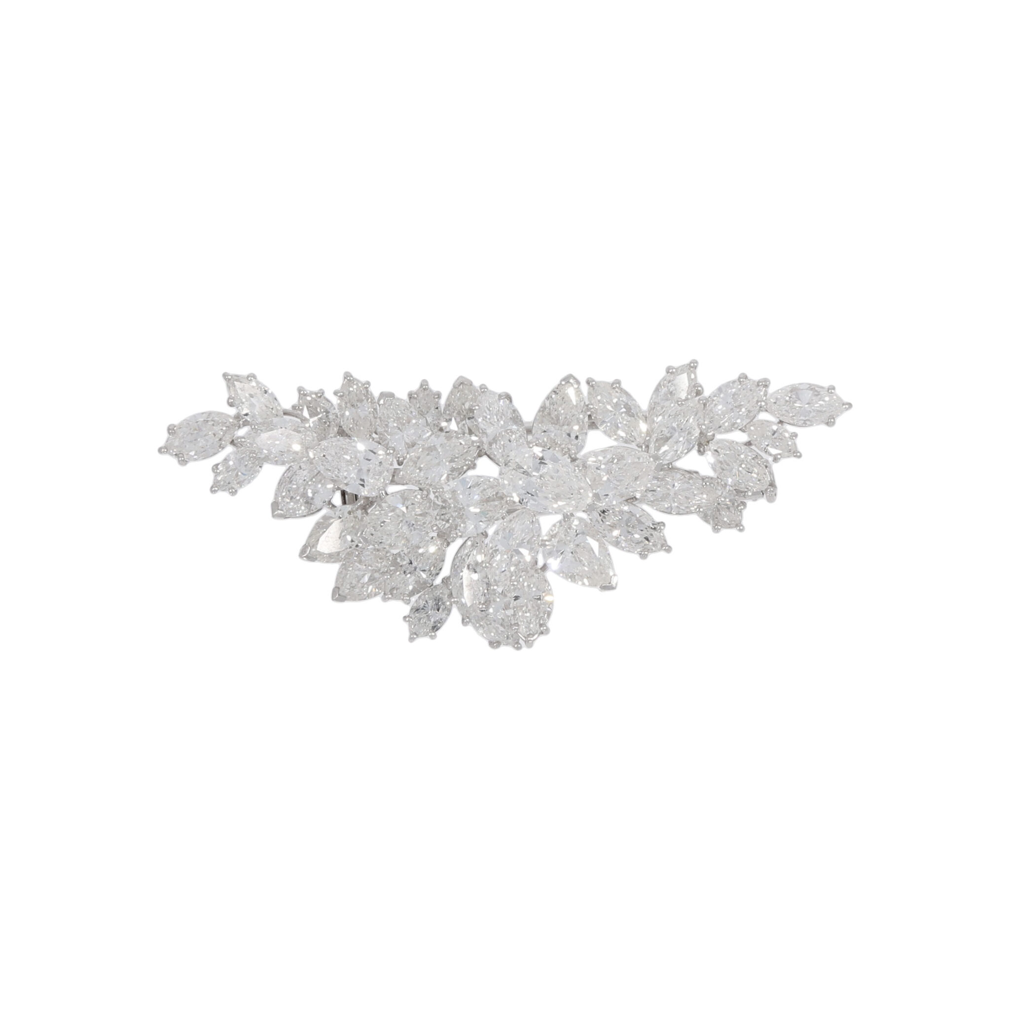 "Blütenform" Brosche ca. 9,5 ct Diamanten Platin 950