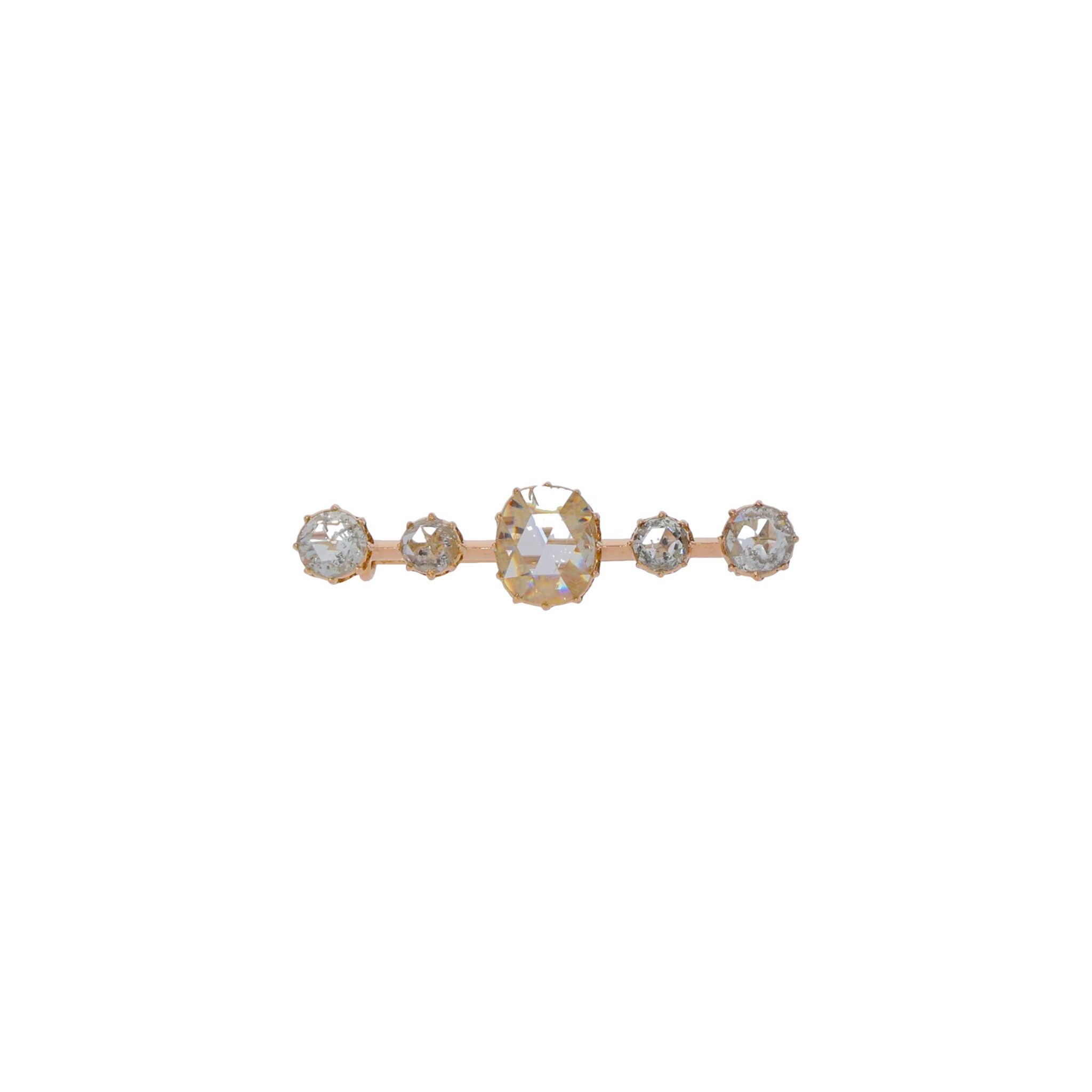 Diamant Rosen Brosche Gelbgold 750 / 18K mit ins. 1,5ct