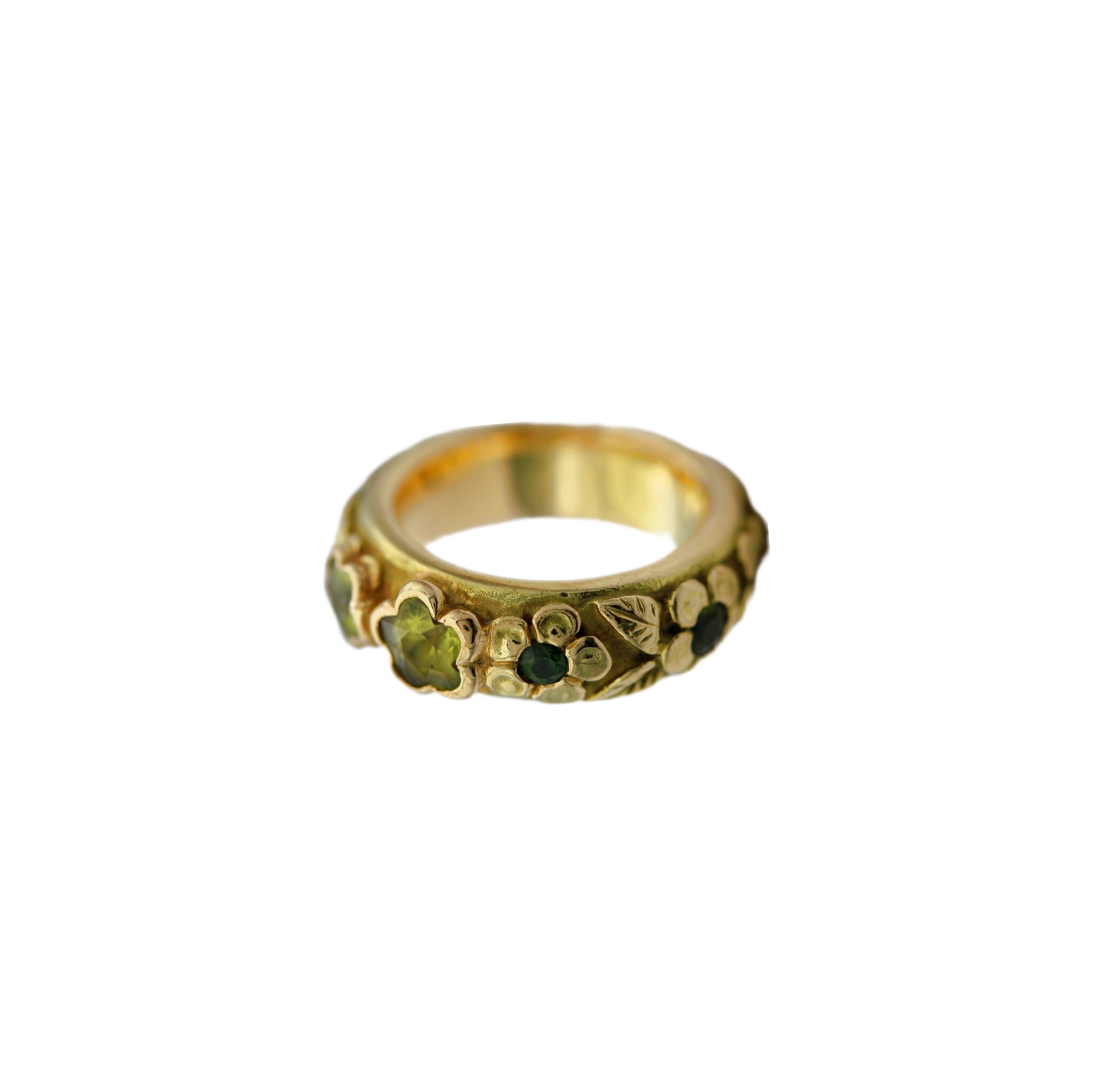 Saphir & Chrysoberyll Ring Gelbgold 750/18K. Gr. 54