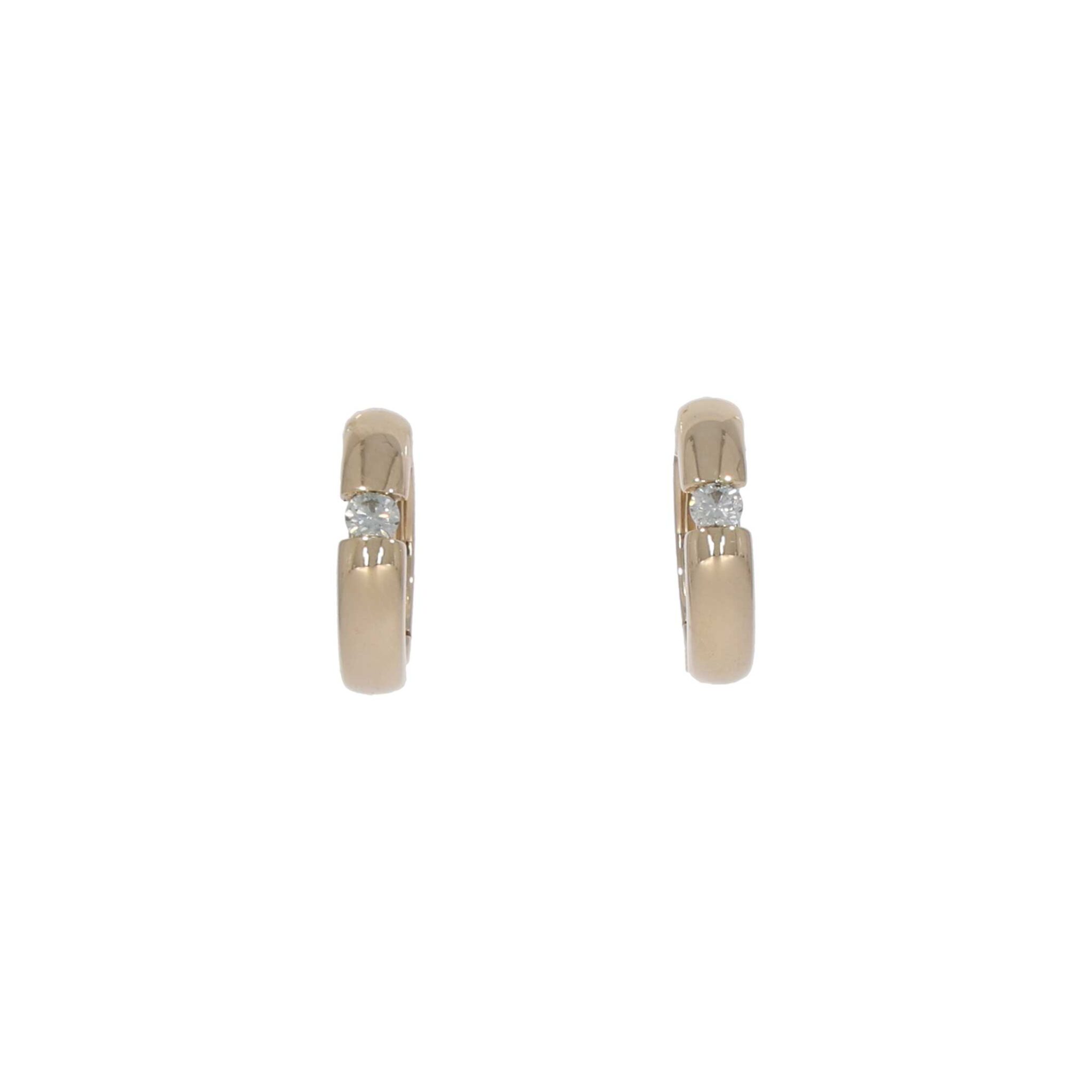 Creolen Gelbgold 585 / 14K mit ca. 0,14ct Diamanten