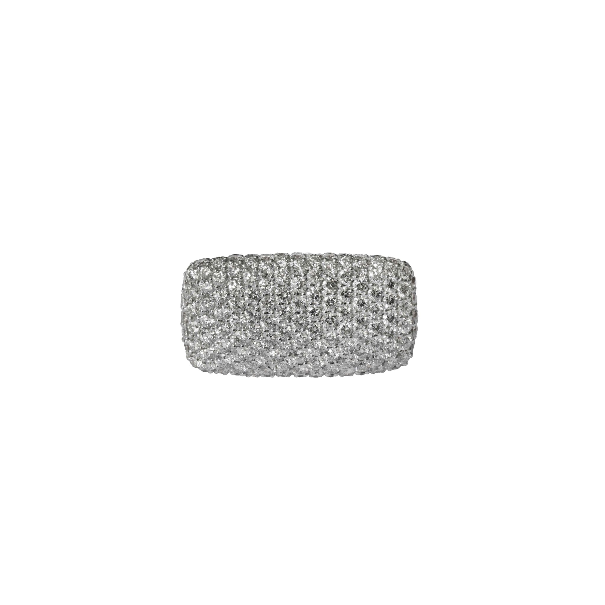 Pavée Ring Gr.53 Weißgold 750 / 18K mit ca. 4ct Diamanten