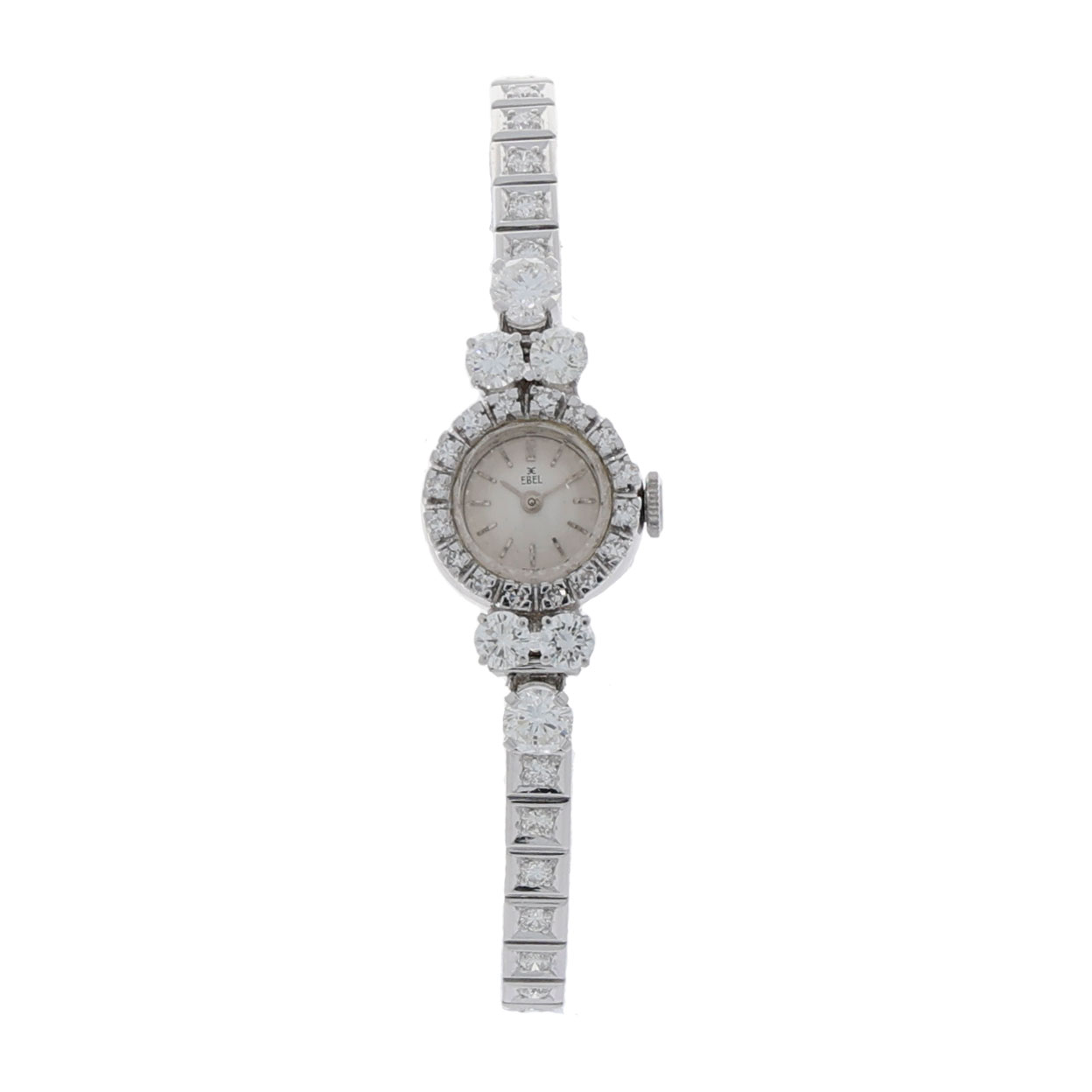Ebel Lady White Gold Diamond 3ct. Vintage Watch ca. 1960 Rare
