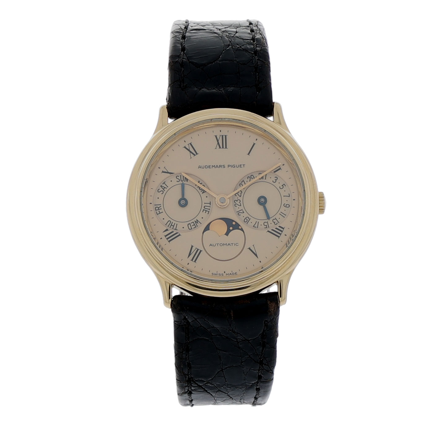 Audemars Piguet Moonphase Day Date 18K Gold Cal. 1120 1990's Vintage Watch