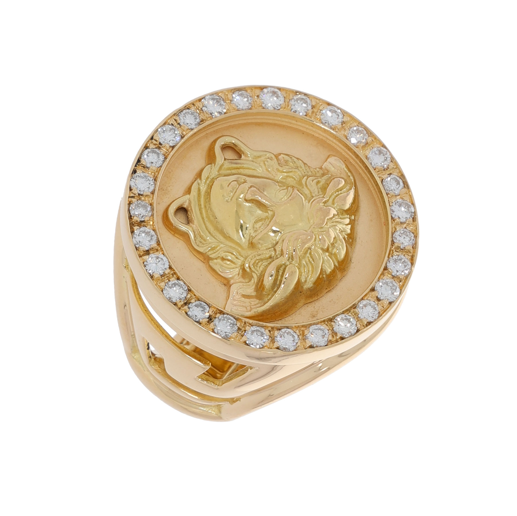 Gianni Versace Medusa Diamant Ring Gelbgold 750/18K. ca. 1,00ct. 