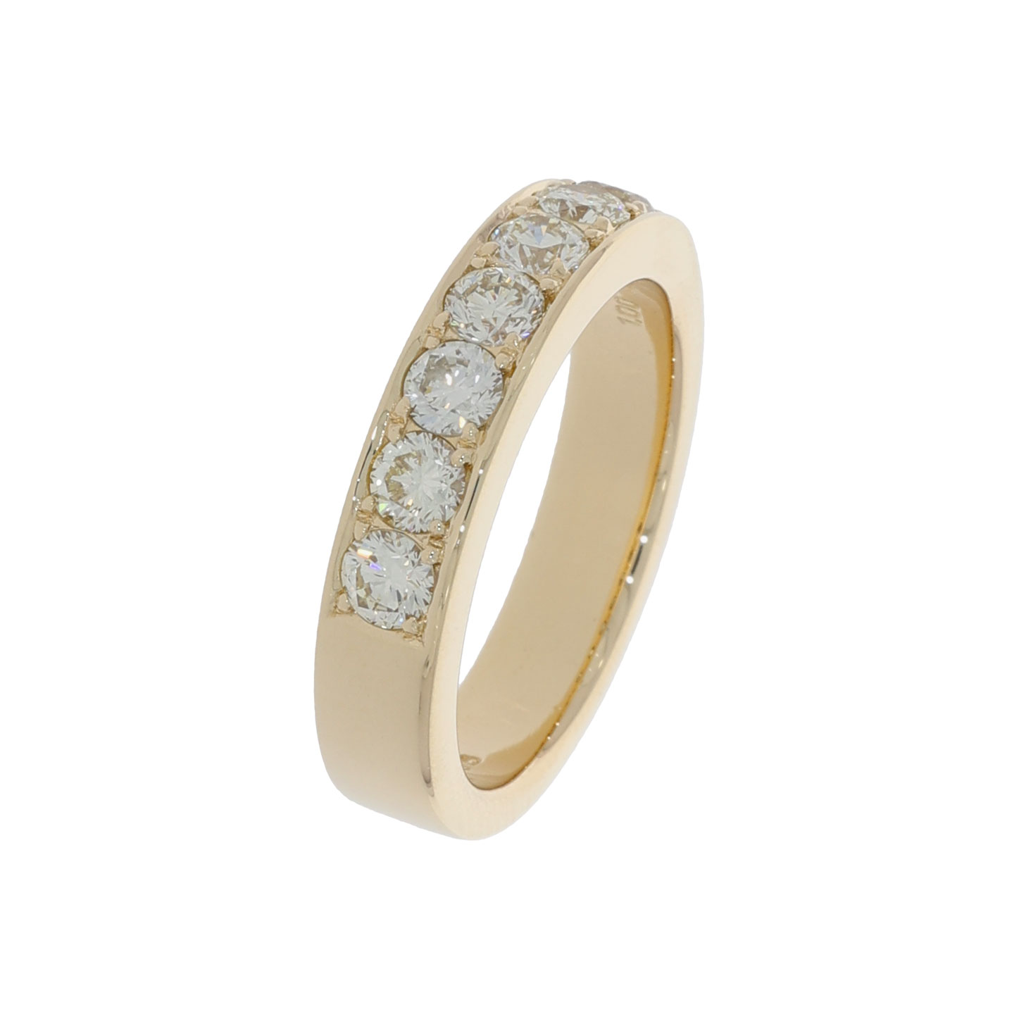Halbmemoire Ring Gr.56 Gelbgold 585 / 14K mit 1ct Diamanten