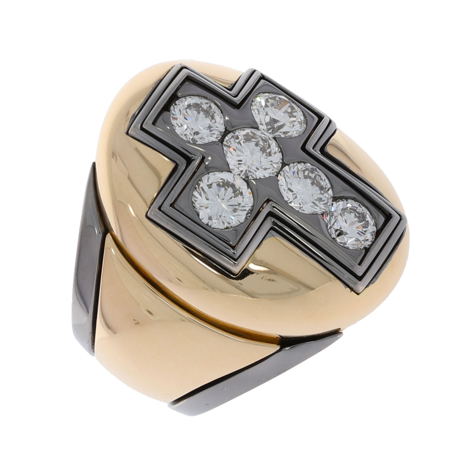 Diamant Ring Gelb & Weißgold 750/18K. ca. 3,50 ct.