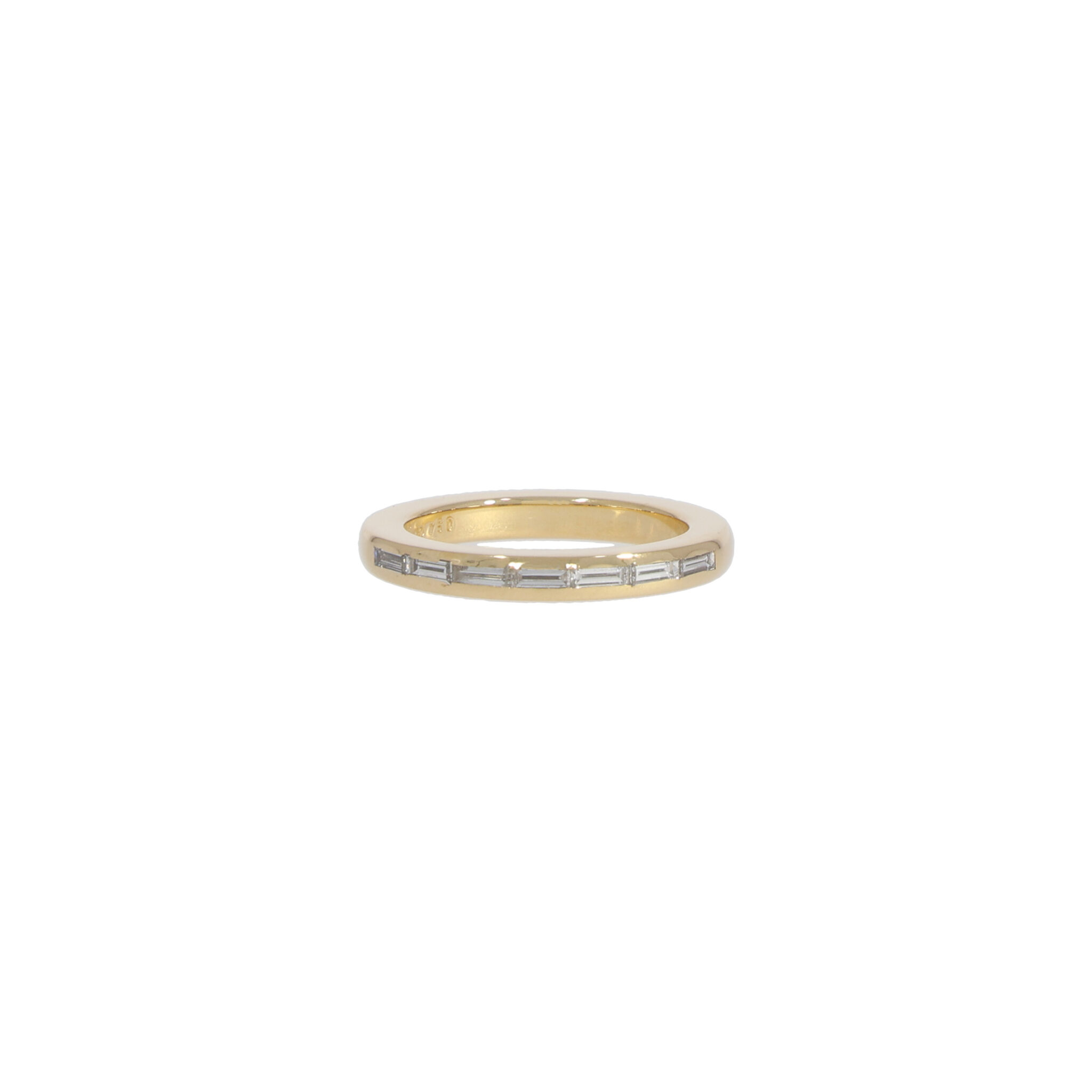 Ring Gelbgold 750 / 18K mit 6 Baguette Diamanten ins. ca. 0,41ct