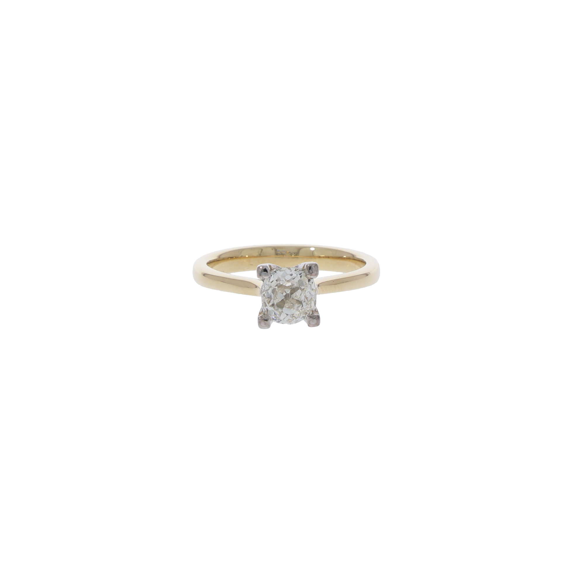 Ring Gr. 53,5 Gelbgold, Weißgold 585 / 14K mit Diamant ca. 1,10 ct