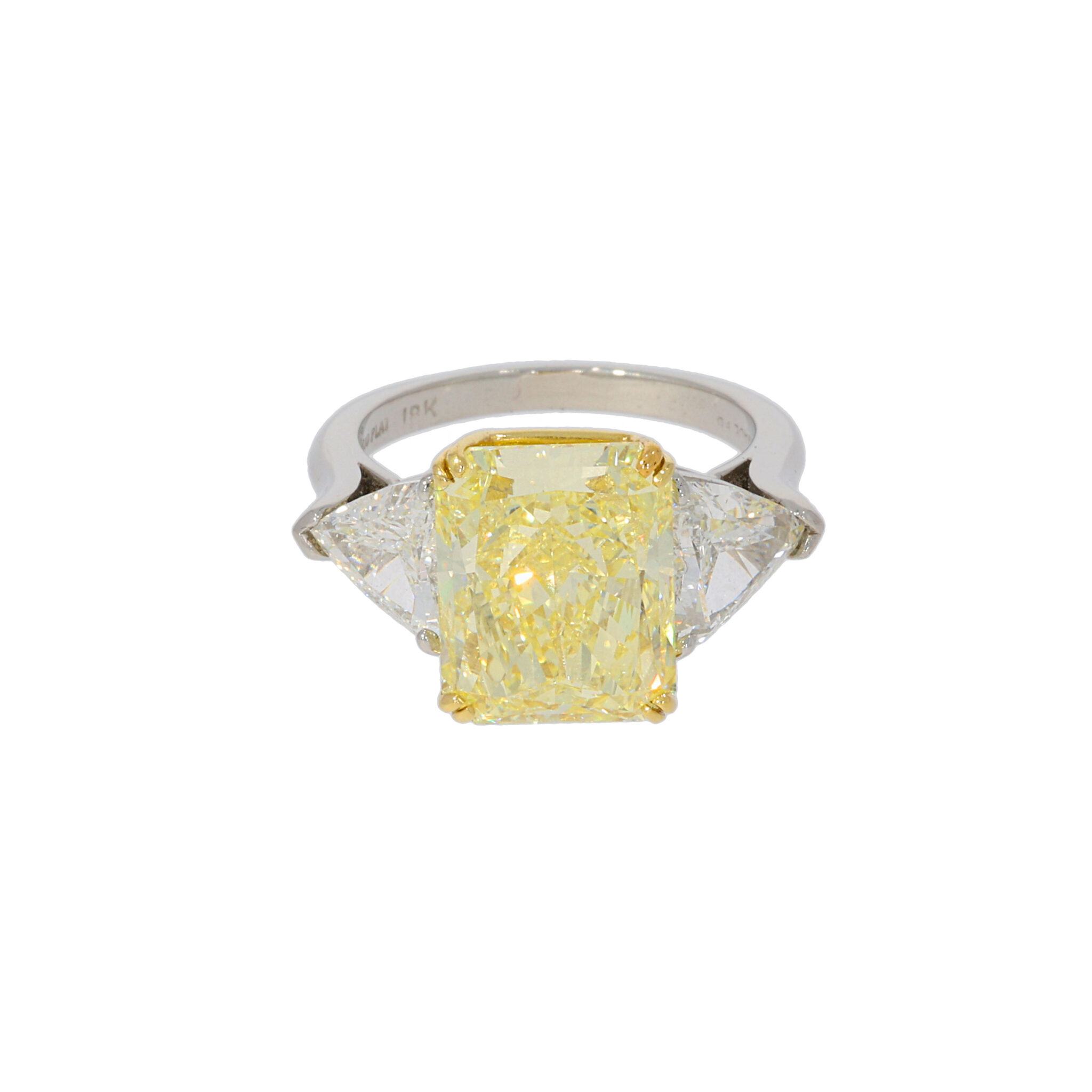 Fancy Intense Yellow Ring Gr.55 8,35ct Diamant Platin 950 Gelbgold 18K HRD/GIA 