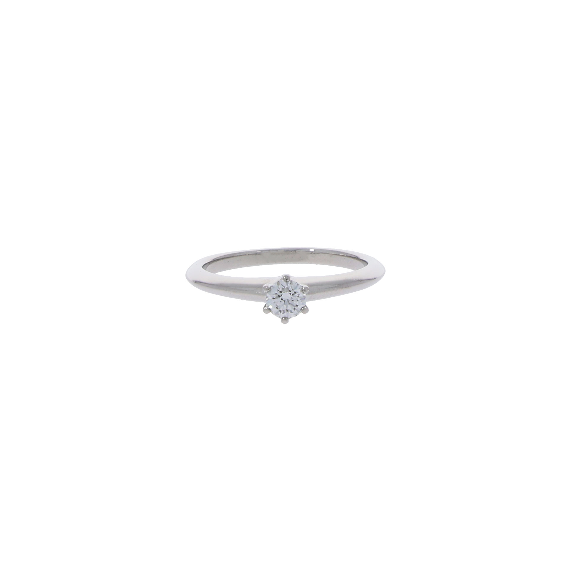 Tiffany & Co. Ring Gr.47 Platin 950 mit 0,18ct Diamant mit Original Box und Papiere